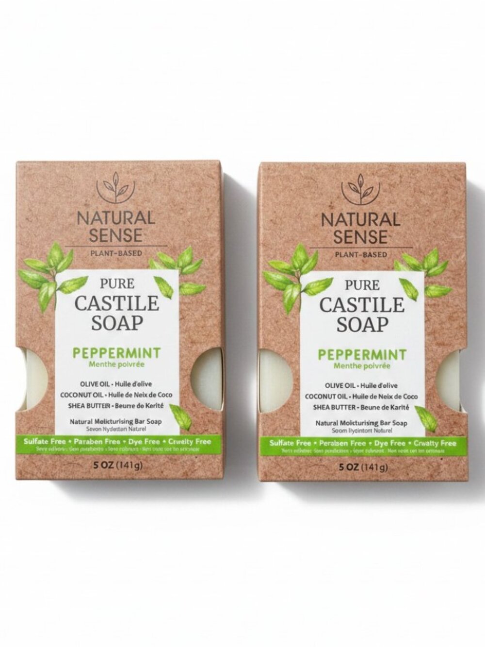3/$15 💥🆕 Natural Sense Pure Castile 5oz Soap  | Qty of 2 | Peppermint | 1393